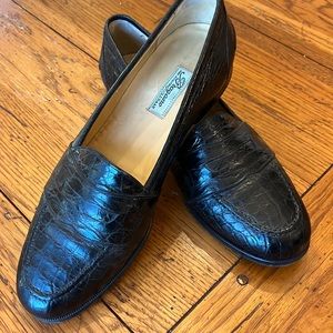 Men’s Bragano Black Aligator Shoes Pre-Owned